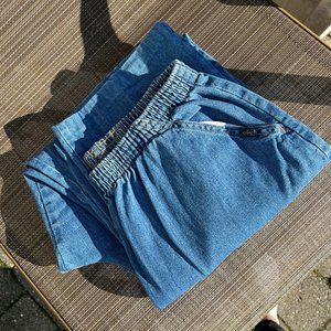 100%cotton women jean pants 16 with elastic waistband